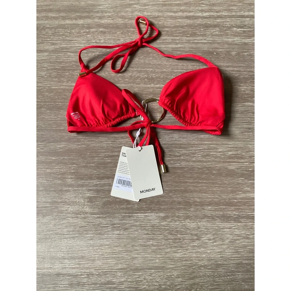 Monday Swimwear Cannes Top Chili Pepper Red Size Small